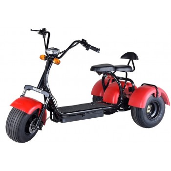 Электроскутер трехколесный Citycoco 1500W, 60В 20Ah Trike Красный